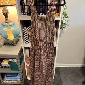 Ace & Jig plaid adjustable tie back Willa dress, sz L